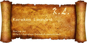 Kerekes Leonárd névjegykártya